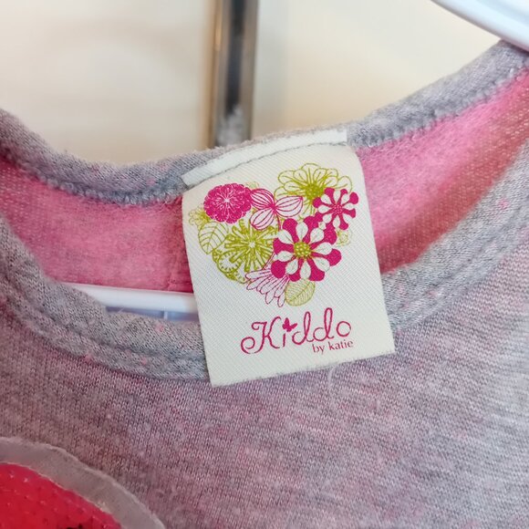 Y2K Kiddo Hearts Neon Sequin Mesh Back Crop Half Sleeve Top Mcbling Approx L - Picture 9 of 12